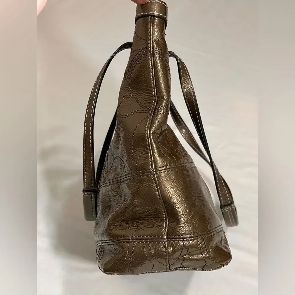 Coach green patent